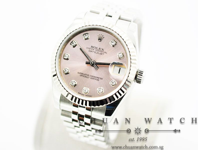 Rolex Boys DateJust 31mm 178274 Pink Sunburst Diamonds - Image 2