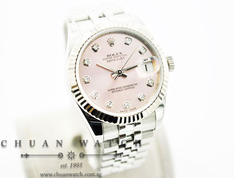 Rolex Boys DateJust 31mm 178274 Pink Sunburst Diamonds - Image 3
