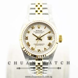 Rolex Ladies DateJust 26mm 79173 Ivory Pyramid Roman - Discontinued