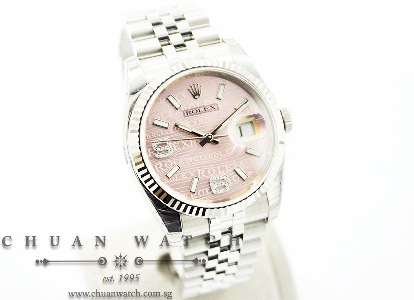 Rolex Gents DateJust 36mm 116234 Pink Waves Arabic 6.9 32BR - Image 3
