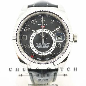 Rolex Annual Calendar GMT Sky-Dweller 42mm White Gold 326139 Black Arabic