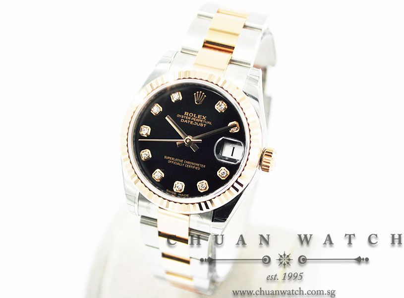 Rolex Boys DateJust 31mm 178271 Black Diamonds - Image 2
