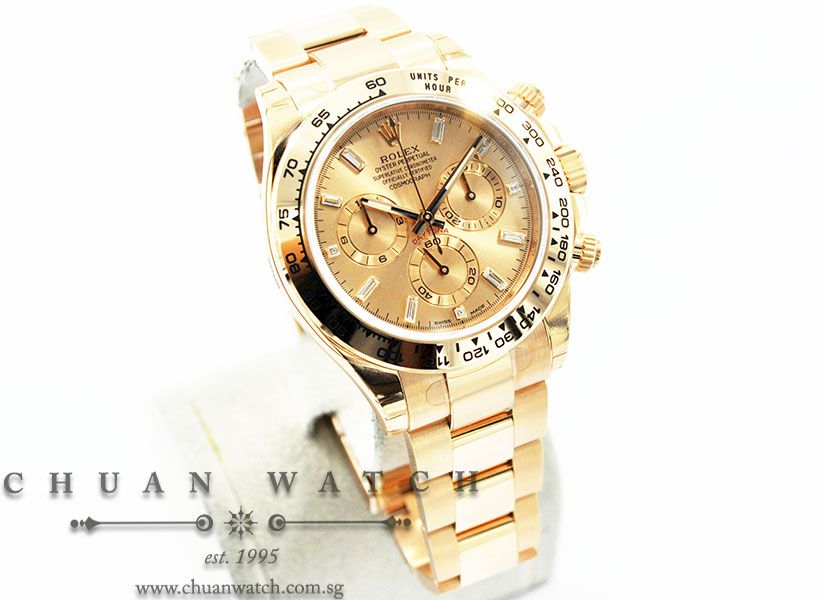 Rolex Cosmograph Daytona Everose 116505 Pink Sunburst Baguette Diamonds - Image 3