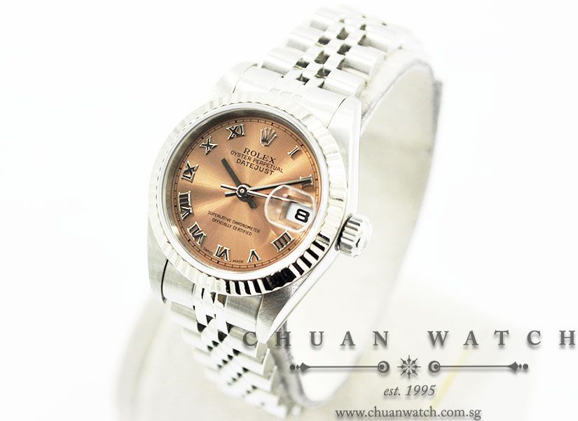 Rolex Ladies DateJust 26mm 79174 Salmon Sunburst Roman - Discontinued - Image 2