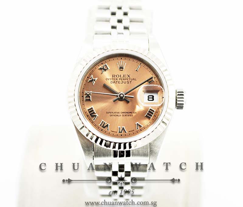 Rolex Ladies DateJust 26mm 79174 Salmon Sunburst Roman - Discontinued