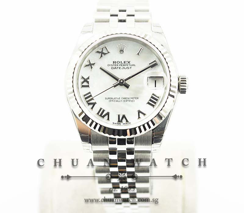 Rolex Boys DateJust 31mm 178274 White MOP Roman