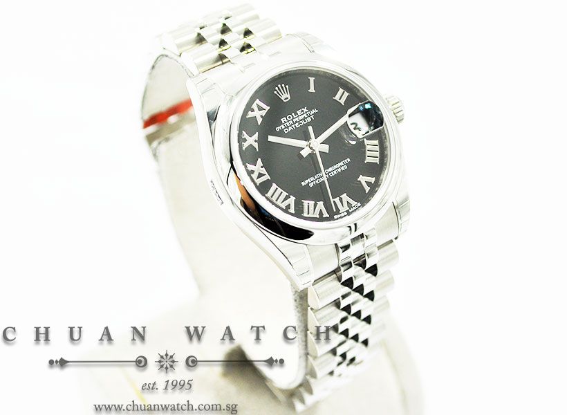 Rolex Boys DateJust 31mm 178240 Black Roman - Image 3