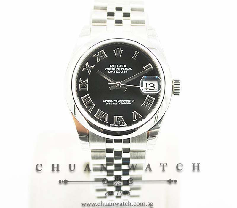 Rolex Boys DateJust 31mm 178240 Black Roman