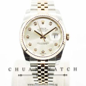 Rolex Gents DateJust 36mm 116231 Silver Sunburst Diamonds