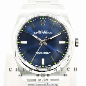 Rolex Gents Oyster Perpetual 39mm 114300 Blue Sunburst Index