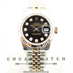 Rolex Ladies DateJust 26mm 179171 Black Diamonds - Discontinued