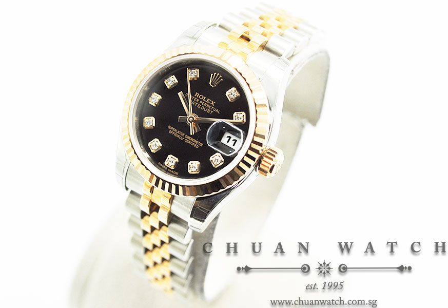 Rolex Ladies DateJust 26mm 179171 Black Diamonds - Discontinued - Image 2