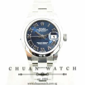 Rolex Ladies DateJust 26mm 179160 Blue Sunburst Roman - Discontinued