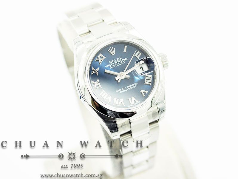 Rolex Ladies DateJust 26mm 179160 Blue Sunburst Roman - Discontinued - Image 3