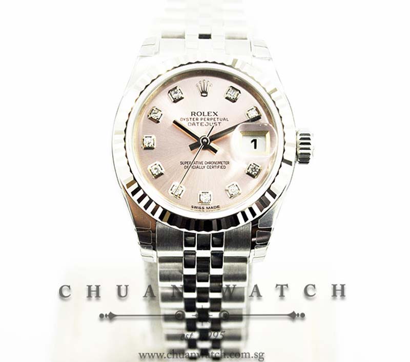 Rolex Ladies DateJust 26mm 179174 Pink Sunburst Diamonds - Discontinued