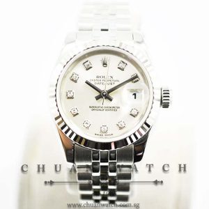 Rolex Ladies DateJust 26mm 179174 Silver Sunburst Diamonds