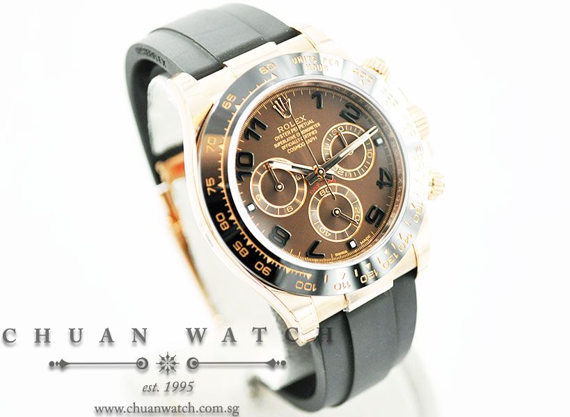 Rolex Cosmograph Daytona Everose Oysterflex 116515LN Chocolate Sunburst Arabic - Discontinued Dial - Image 3