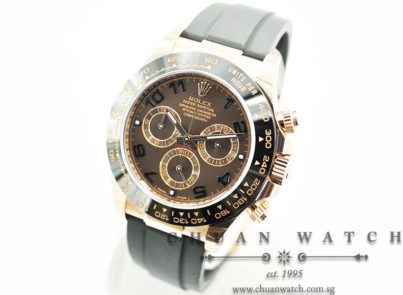 Rolex Cosmograph Daytona Everose Oysterflex 116515LN Chocolate Sunburst Arabic - Discontinued Dial - Image 2