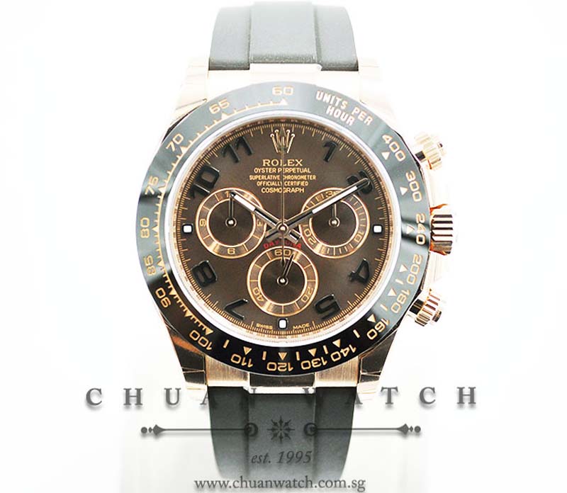 Rolex Cosmograph Daytona Everose Oysterflex 116515LN Chocolate Sunburst Arabic - Discontinued Dial