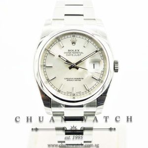 Rolex Gents DateJust 36mm 116200 Silver Sunburst Index