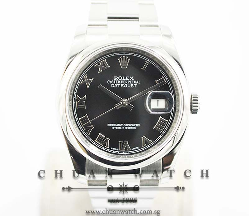 Rolex Gents DateJust 36mm 116200 Black Roman