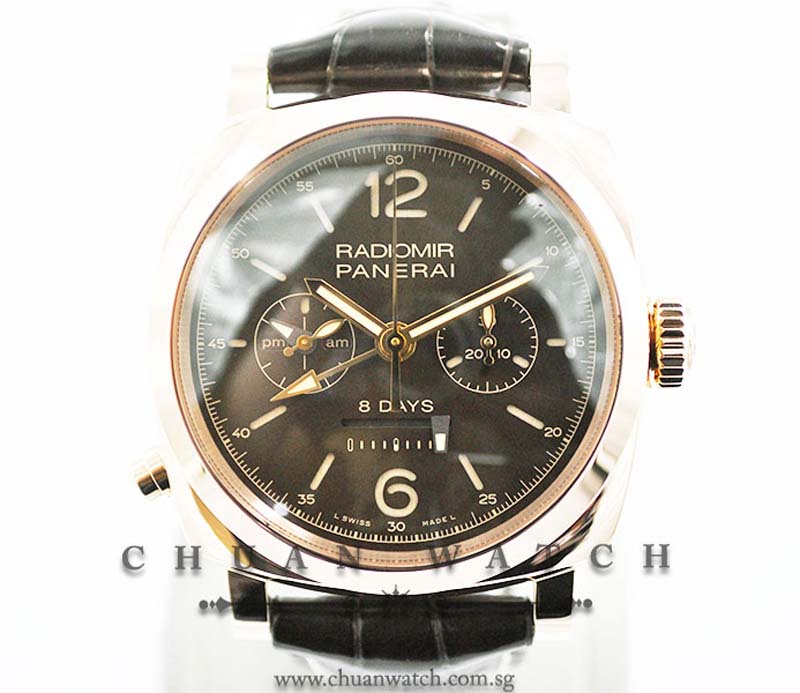 Panerai Radiomir 1940 Chrono Monopulsante 8-Days GMT Oro Rosso Rose Gold Pam 502 P - Limited Edition of 300 Pieces Only
