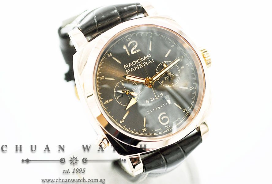 Panerai Radiomir 1940 Chrono Monopulsante 8-Days GMT Oro Rosso Rose Gold Pam 502 P - Limited Edition of 300 Pieces Only - Image 3