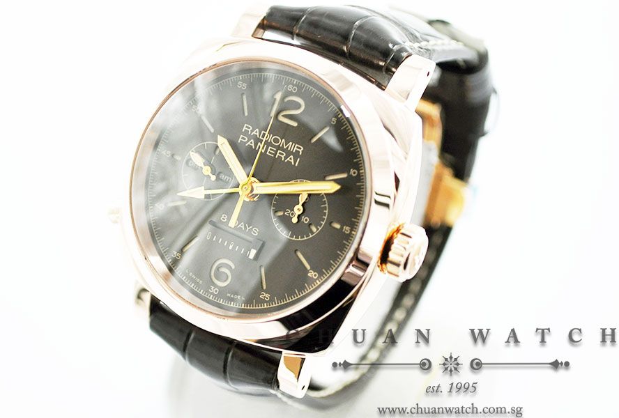 Panerai Radiomir 1940 Chrono Monopulsante 8-Days GMT Oro Rosso Rose Gold Pam 502 P - Limited Edition of 300 Pieces Only - Image 2