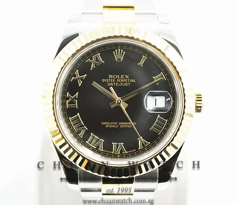 Rolex DateJust II 41mm 116333 Black Roman - Discontinued