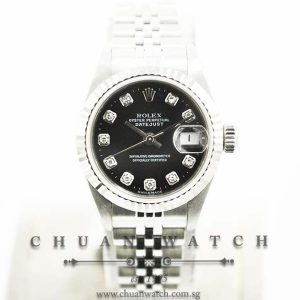 Rolex Ladies DateJust 26mm 69174 Black Diamonds - Discontinued