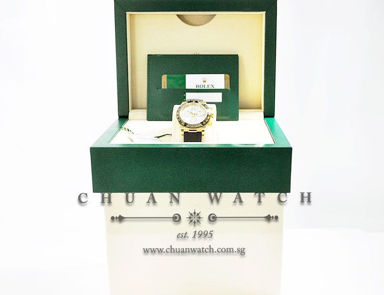 Rolex Cosmograph Daytona Yellow Gold Oysterflex 116518LN White MOP Diamonds - Image 5