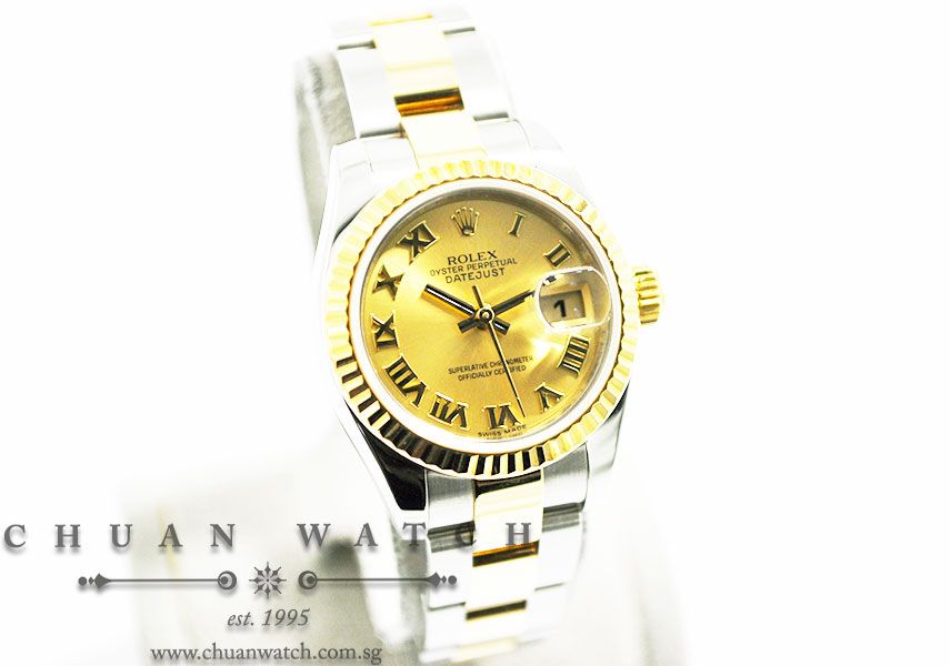 Rolex Ladies DateJust 26mm 179173 Champagne Sunburst Roman - Discontinued - Image 3