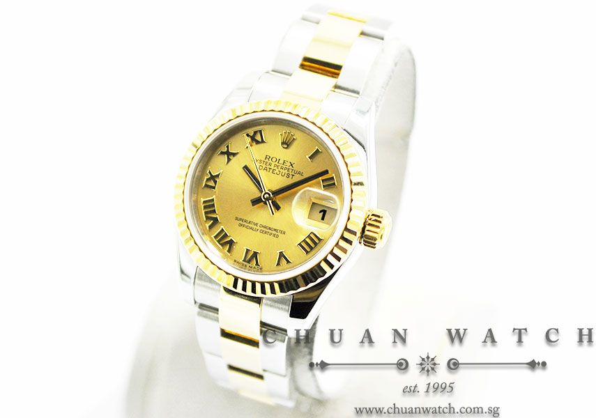 Rolex Ladies DateJust 26mm 179173 Champagne Sunburst Roman - Discontinued - Image 2
