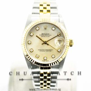 Rolex Boys DateJust 31mm 68273 White MOP Diamonds - Discontinued