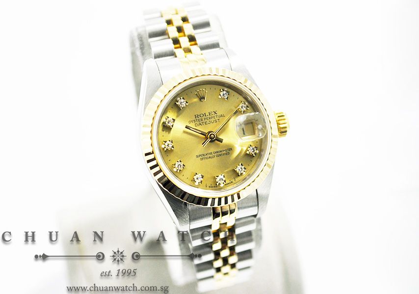 Rolex Ladies DateJust 26mm 69173 Champagne Sunburst Diamonds - Discontinued - Image 3