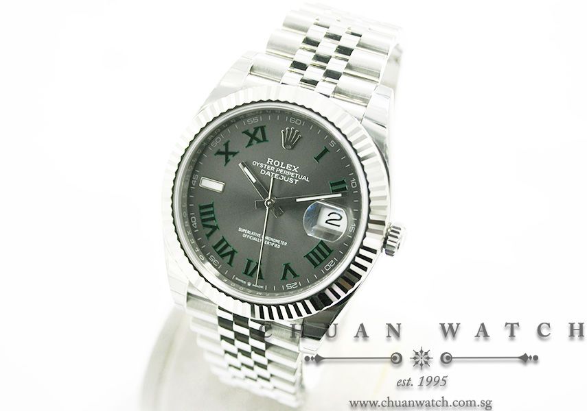 Rolex DateJust 41 126334 Slate Green Painted Roman - Image 2