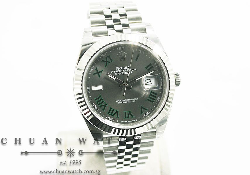 Rolex DateJust 41 126334 Slate Green Painted Roman - Image 3
