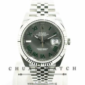 Rolex DateJust 41 126334 Slate Green Painted Roman