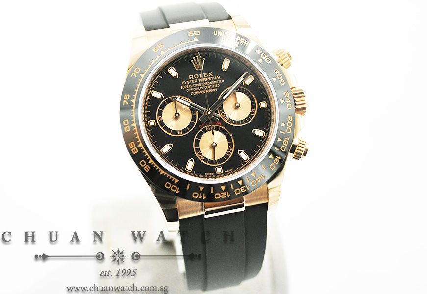 Rolex Cosmograph Daytona Everose Oysterflex 116515LN Black Index - Image 3