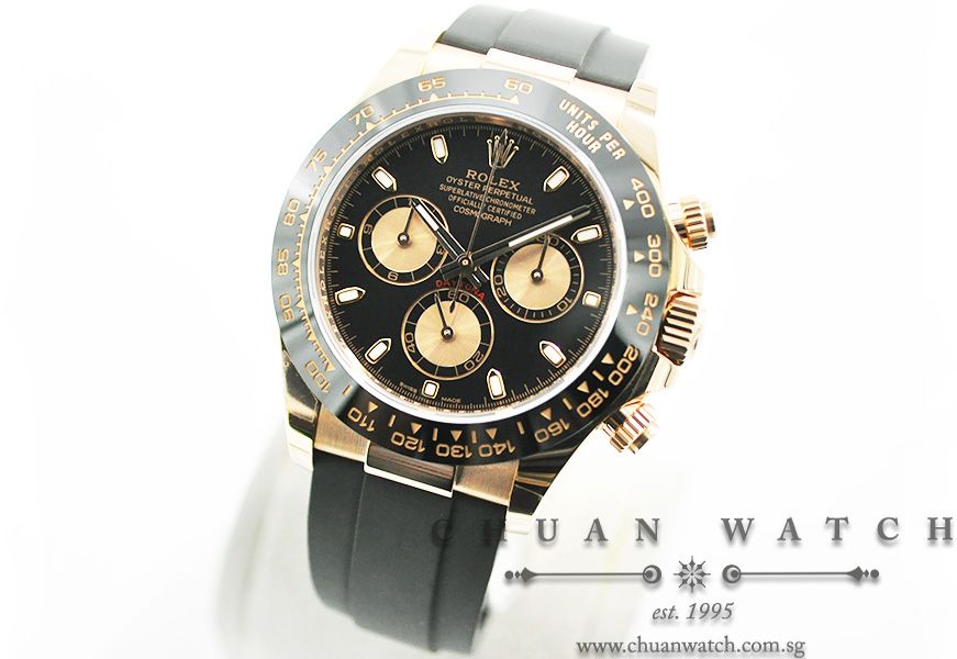 Rolex Cosmograph Daytona Everose Oysterflex 116515LN Black Index - Image 2