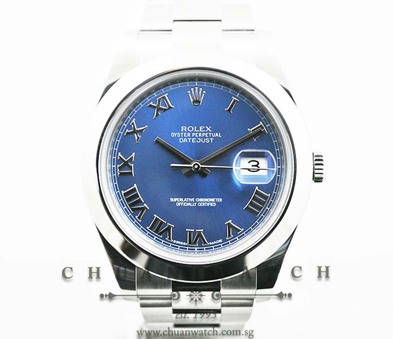 Rolex DateJust II 116300 Azzurro Blue Roman - Discontinued
