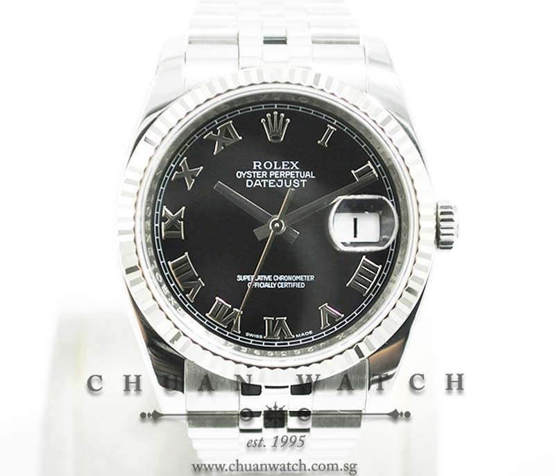 Rolex Gents DateJust 36mm 116234 Black Roman