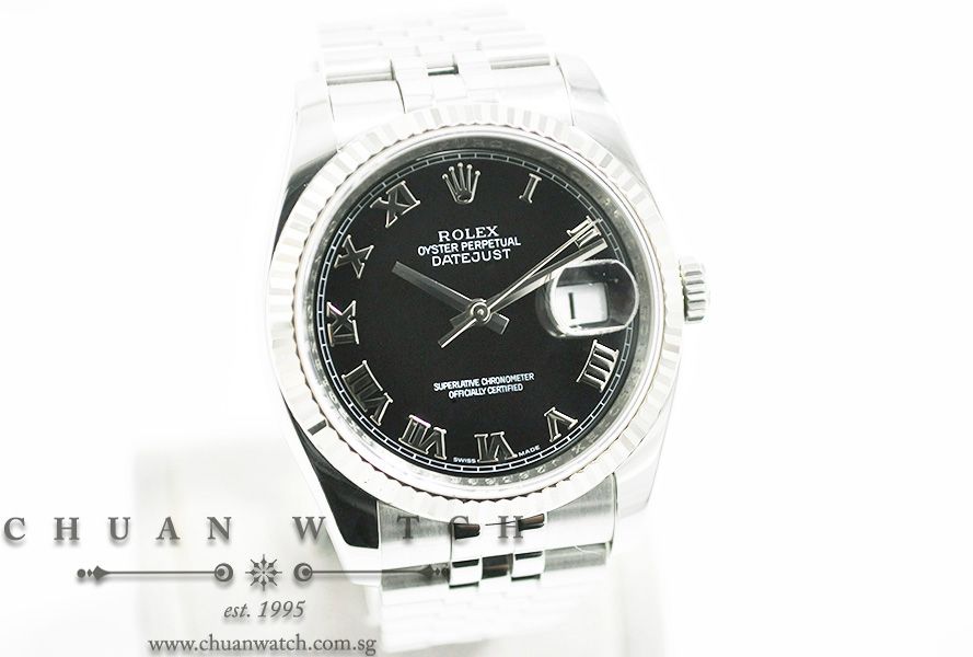 Rolex Gents DateJust 36mm 116234 Black Roman - Image 3