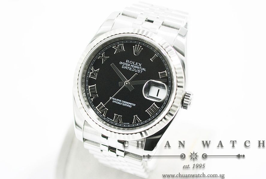 Rolex Gents DateJust 36mm 116234 Black Roman - Image 2
