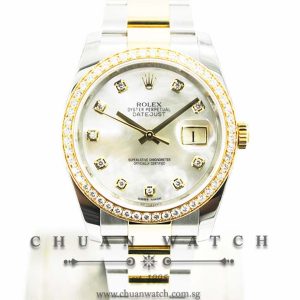 Rolex Gents DateJust Two-Tone 36mm 116243 White MOP Diamonds