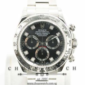 Rolex Cosmograph Daytona White Gold 116509 Black Diamonds