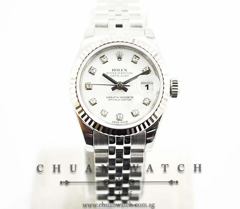 Rolex Ladies DateJust 26mm 179174 White Diamonds - Discontinued