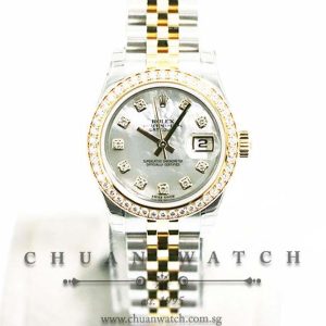 Rolex Ladies DateJust Two-Tone 26mm 179383 White MOP Diamonds - Discontinued