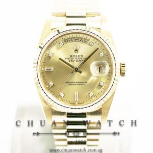 Rolex Day-Date President Yellow Gold 36mm 18238 Champagne Sunburst Diamonds - Discontinued