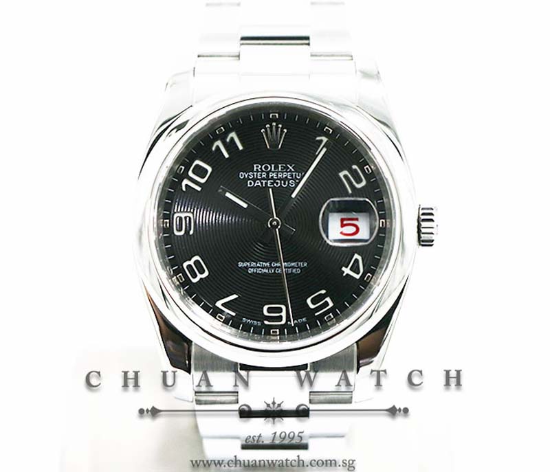 Rolex Gents DateJust 36mm 116200 Black Concentric Arabic - Discontinued